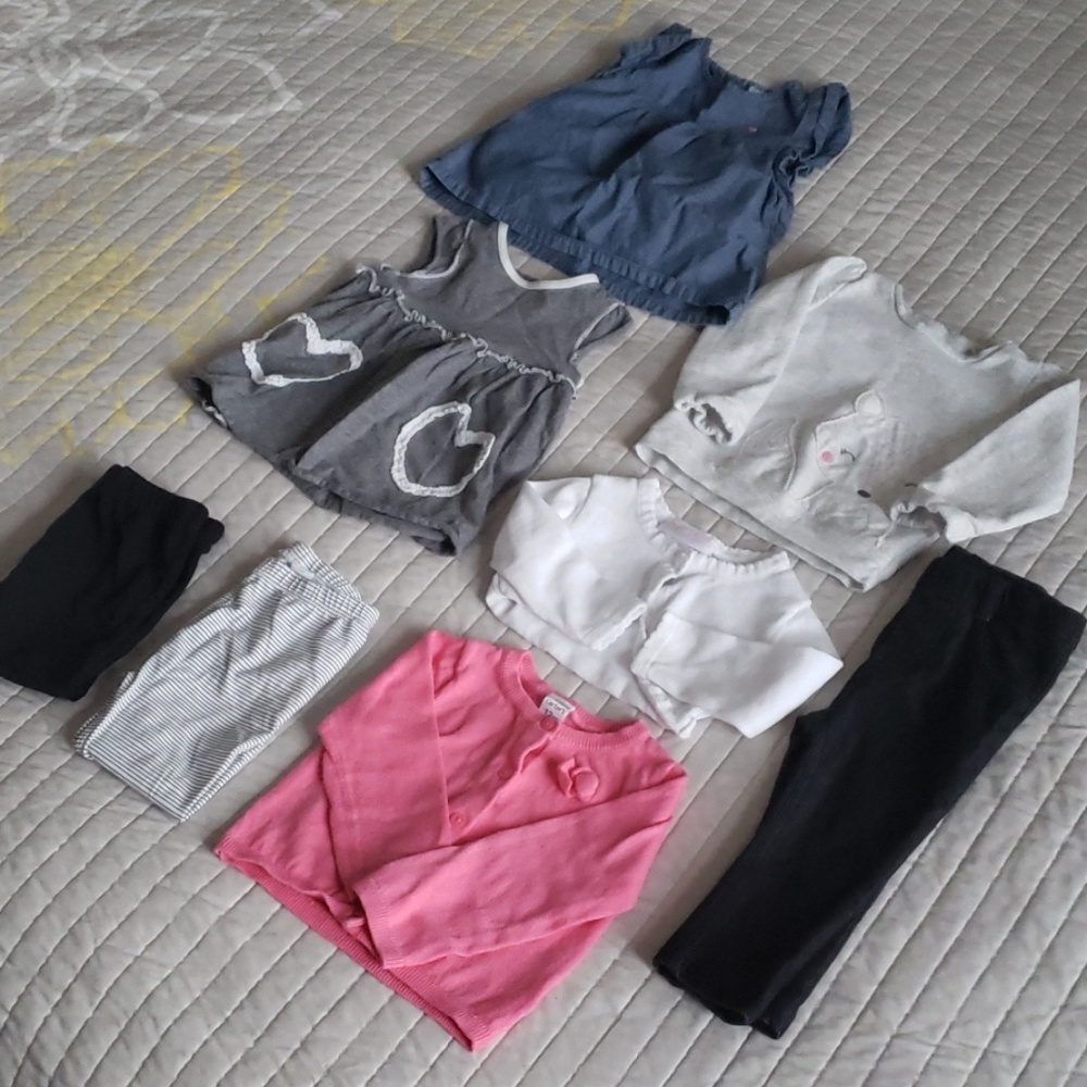 8 Piece Top/ Cardigan and Pant 12 month Bundle